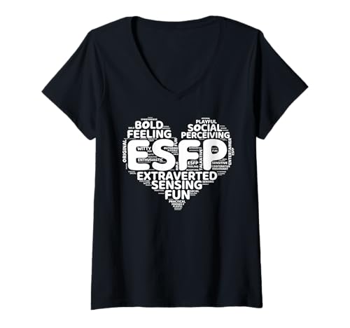 Damen ESFP Entertainer Funny Extrovert Persönlichkeit Beziehung T-Shirt mit V-Ausschnitt Damen ESFP Entertainer Funny Extrovert Persönlichkeit Beziehung T-Shirt mit V-Ausschnitt von Addictive Designs Personality Merch