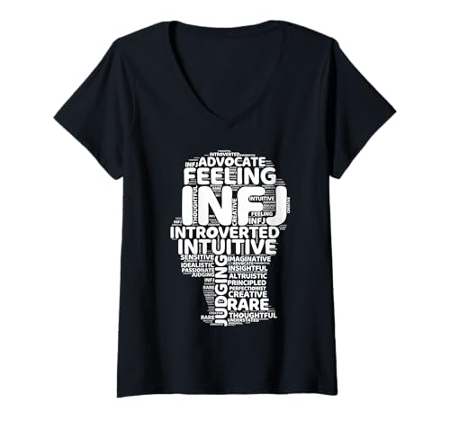 Damen INFJ Advocate Funny Introvert Persönlichkeitsbeziehung T-Shirt mit V-Ausschnitt von Addictive Designs Personality Merch