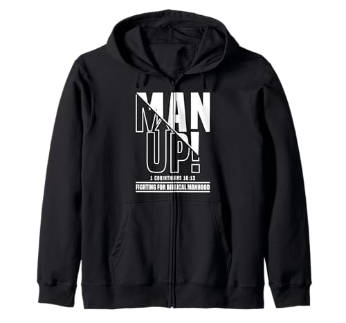 Man Up - 1 Korinther 16:13 - Fighting for Bibliical Manhood Kapuzenjacke Man Up - 1 Korinther 16:13 - Fighting for Bibliical Manhood Kapuzenjacke von Addictive Designs Religious Merch