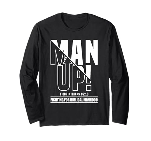 Man Up - 1 Korinther 16:13 - Fighting for Bibliical Manhood Langarmshirt Man Up - 1 Korinther 16:13 - Fighting for Bibliical Manhood Langarmshirt von Addictive Designs Religious Merch