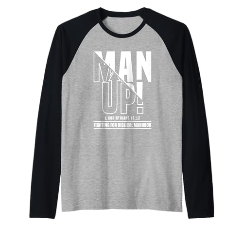 Man Up - 1 Korinther 16:13 - Fighting for Bibliical Manhood Raglan Man Up - 1 Korinther 16:13 - Fighting for Bibliical Manhood Raglan von Addictive Designs Religious Merch