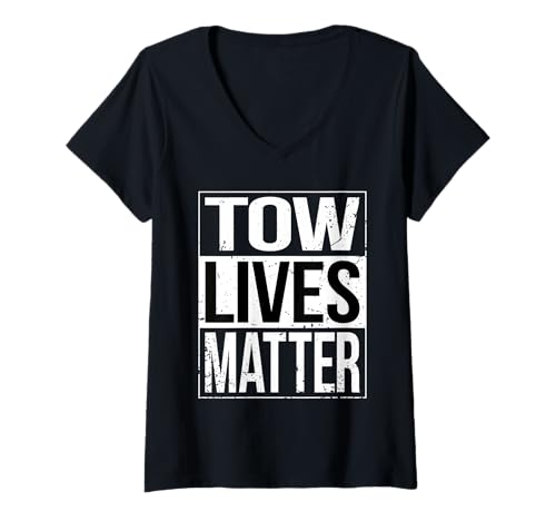Damen Tow Lives Matter, lustiger Abschleppwagenfahrer T-Shirt mit V-Ausschnitt Damen Tow Lives Matter, lustiger Abschleppwagenfahrer T-Shirt mit V-Ausschnitt von Addictive Designs Tow Merch