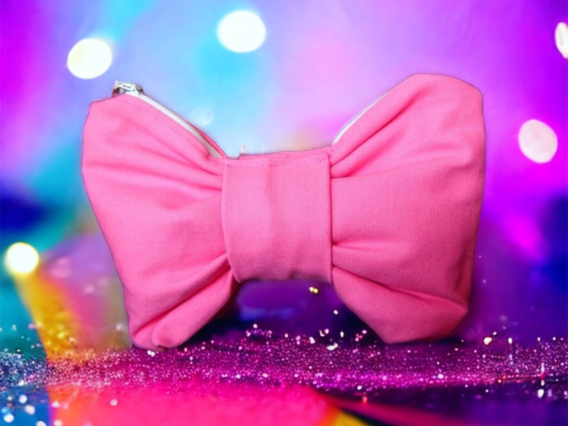 Rosa Clutch, Schminktasche, Schleife Baumwolle Brautjungfern Geschenk, Kosmetiktasche Medium von AddieLou