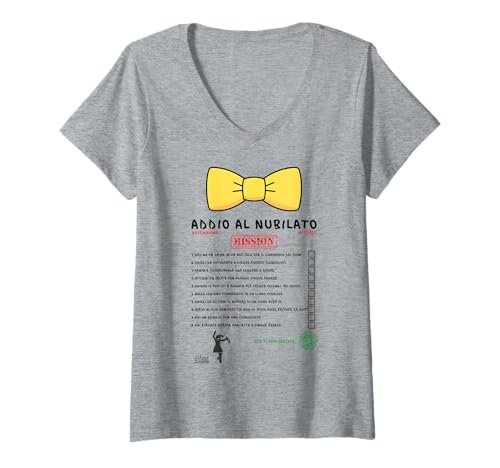 Damen Junggesellinnenabschied lustiges Spiel Challenge Buße Braut T-Shirt mit V-Ausschnitt von Addio al nubilato challenge sposa
