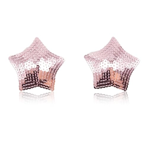 Adefeect SM Nippel Pasties Stern Glitzer Pailletten Brust Aufkleber Nippel Sticker Erwachsene Sexspielzeug für Paare Flirten (Rosa) von Adefeect