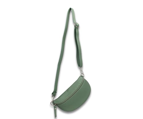 ADEL Bauchtasche für Damen SANDY Handgemachte Umhängetasche Echtleder Crossbody Bag mit Stilvollem Verstellbarem Ledergurt Stylische Schultertasche Made in Italy Tasche (Mintgrün) von Adel Bags