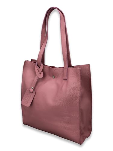 ADEL Shopper Tasche Damen Echtleder Tote Bag BENITA Handtasche Damen Handgemachte Schultertasche Henkeltasche mit Herausnehmbarem Innenfach Stylische Damenhandtasche Umhängetasche Made in Italy von Adel Bags