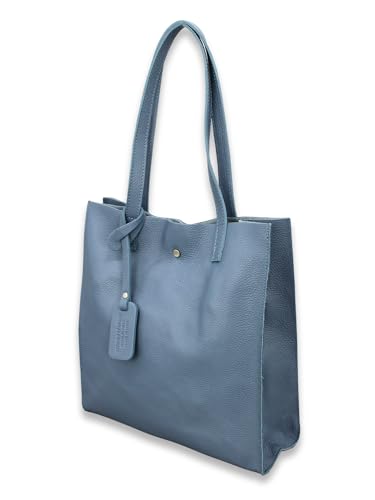 ADEL Shopper Tasche Damen Echtleder Tote Bag BENITA Handtasche Damen Handgemachte Schultertasche Henkeltasche mit Herausnehmbarem Innenfach Stylische Damenhandtasche Umhängetasche Made in Italy von Adel Bags