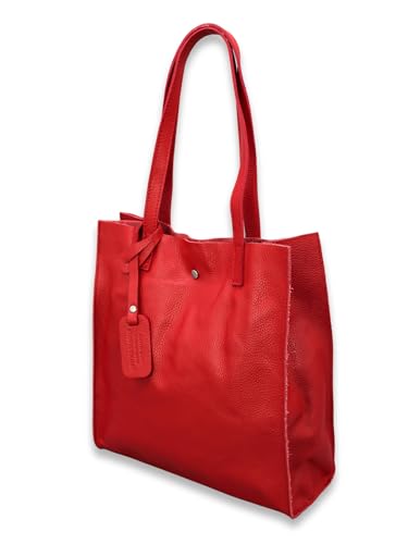 ADEL Shopper Tasche Damen Echtleder Tote Bag BENITA Handtasche Damen Handgemachte Schultertasche Henkeltasche mit Herausnehmbarem Innenfach Stylische Damenhandtasche Umhängetasche Made in Italy von Adel Bags