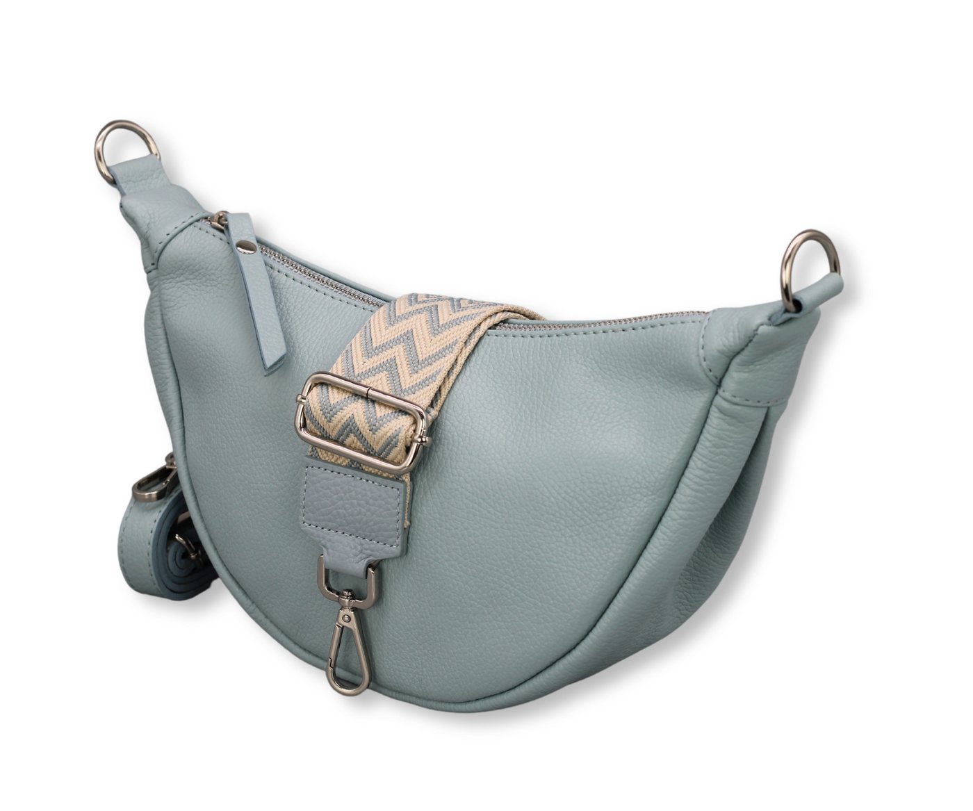 Adel Bags Schultertasche DIANA Halbmond Tasche Leder, Umhängetasche für Damen, Gürteltaschen, echt Leder, Made in Italy von Adel Bags