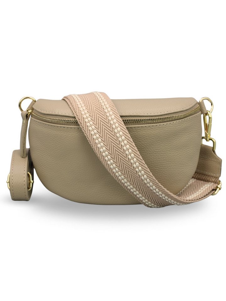 Adel Bags Bauchtasche Damen mit goldenem Reißverschluss, Bauchtasche Leder von Adel Bags