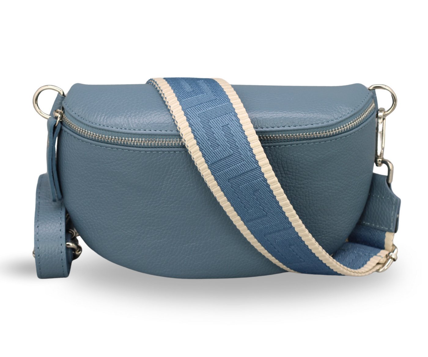 Adel Bags Gürteltasche Bauchtasche Damen Leder, Umhängetasche, Echtes Leder, Jeansblau von Adel Bags