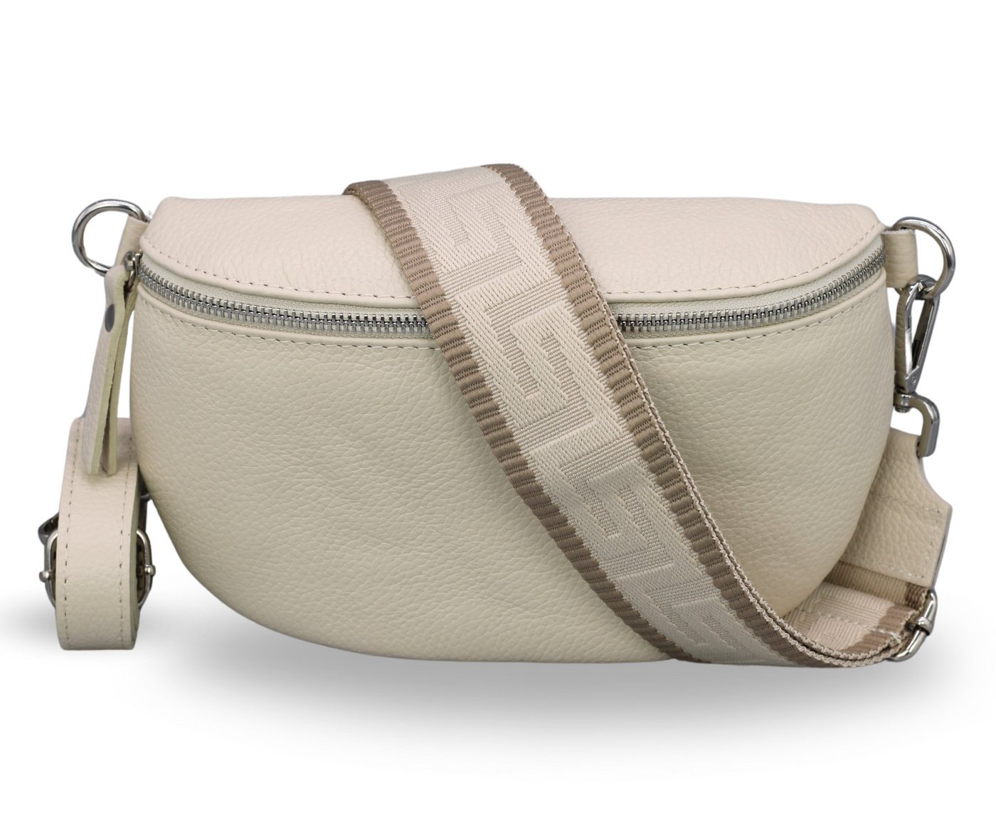 Adel Bags Gürteltasche EMMA Bauchtasche Damen Leder Beige Umhängetasche, Echtes Leder von Adel Bags