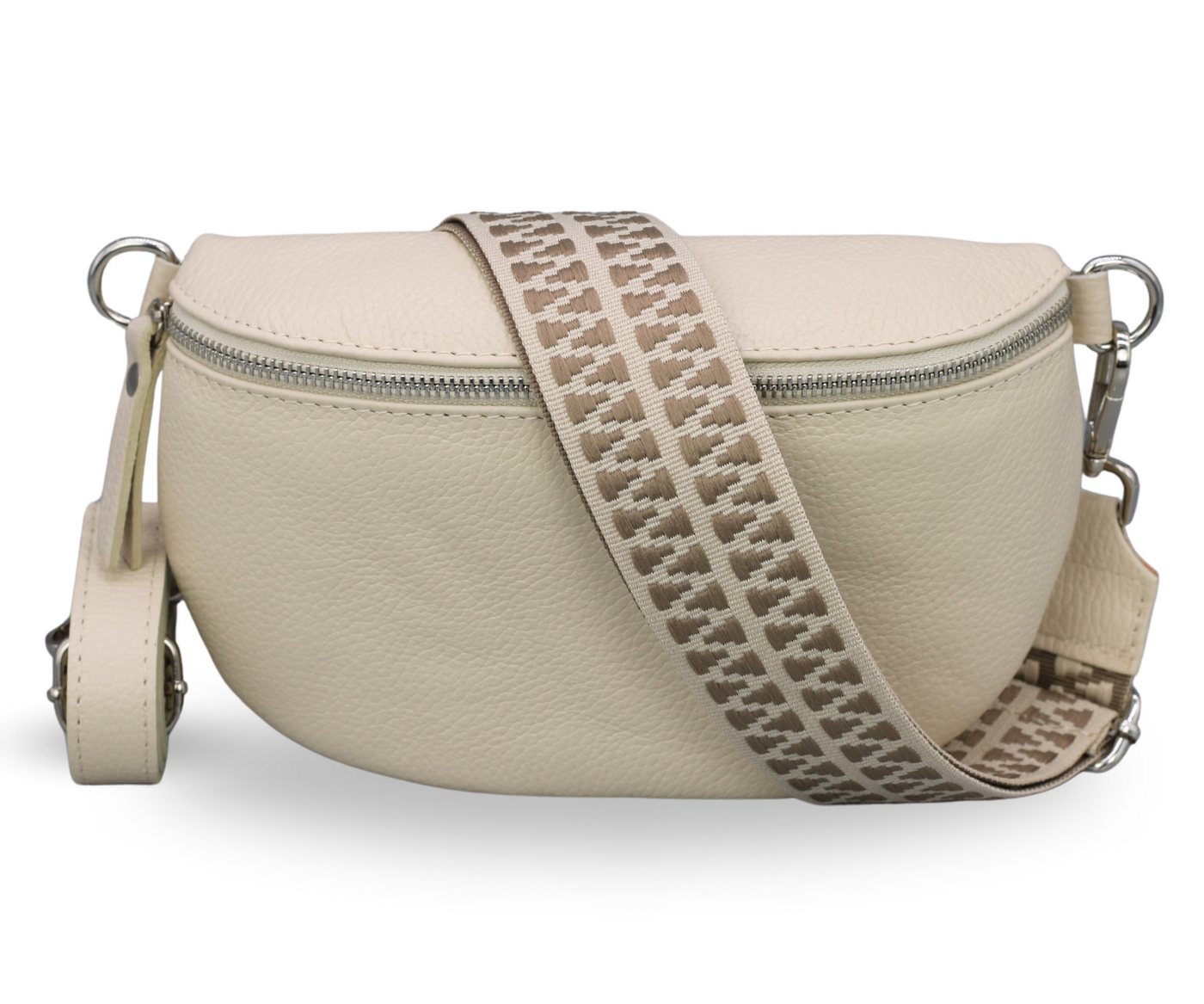 Adel Bags Gürteltasche EMMA Bauchtasche Damen Leder Beige Umhängetasche, Echtes Leder von Adel Bags