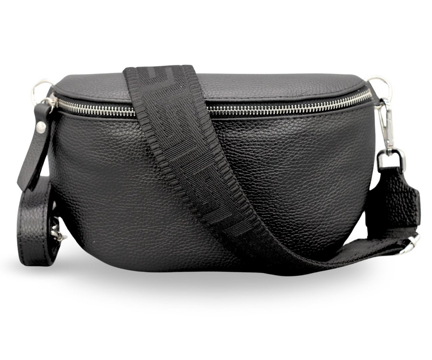 Adel Bags Gürteltasche Bauchtasche Damen Leder Schwarz, Umhängetasche, Echtes Leder von Adel Bags