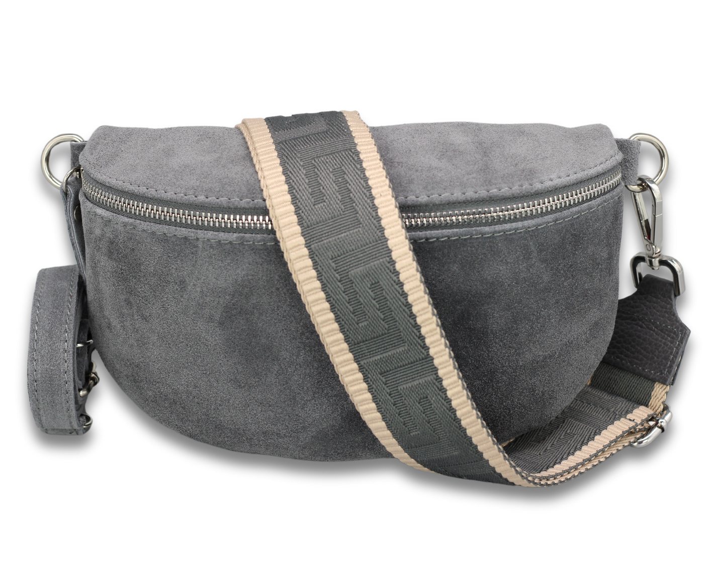 Adel Bags Gürteltasche SUEDE Bauchtasche für Damen aus echtem Wildleder, Dunkelgrau von Adel Bags