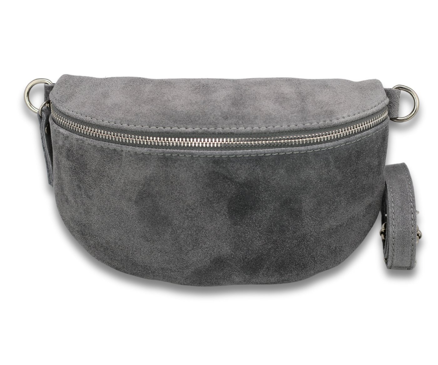 Adel Bags Gürteltasche SUEDE Bauchtasche für Damen aus echtem Wildleder, Dunkelgrau von Adel Bags