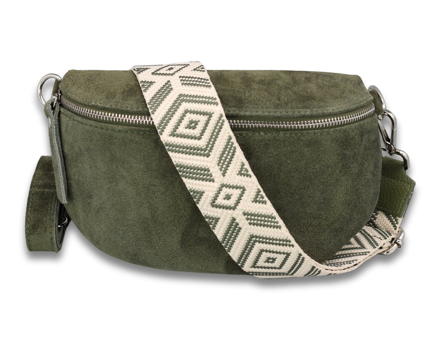 Adel Bags Gürteltasche SUEDE Bauchtasche für Damen aus echtem Wildleder, Khaki von Adel Bags