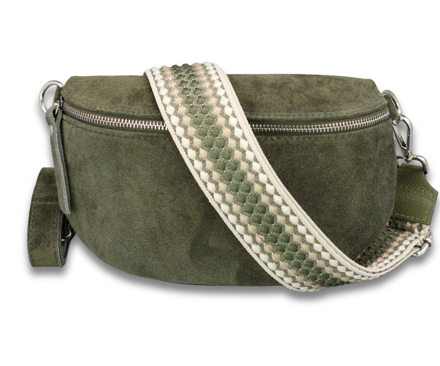 Adel Bags Gürteltasche SUEDE Bauchtasche für Damen aus echtem Wildleder, Khaki von Adel Bags