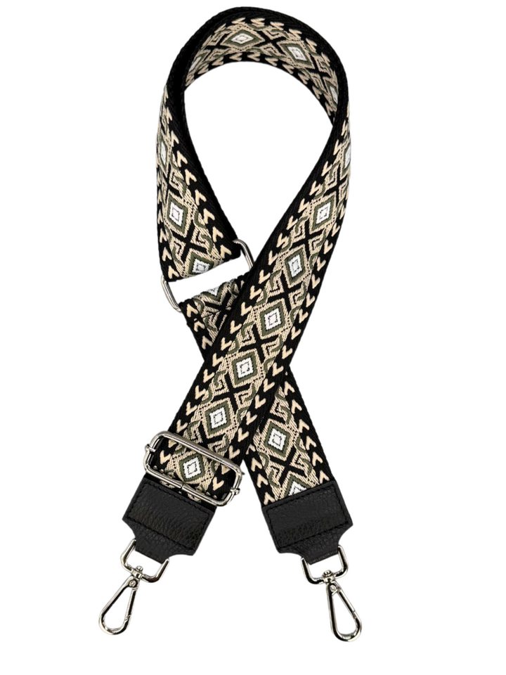 Adel Bags Schulterriemen Taschengurt Schwarz, Verstellbarer Taschenriemen, 5cm Breit hergestellt in Italien von Adel Bags