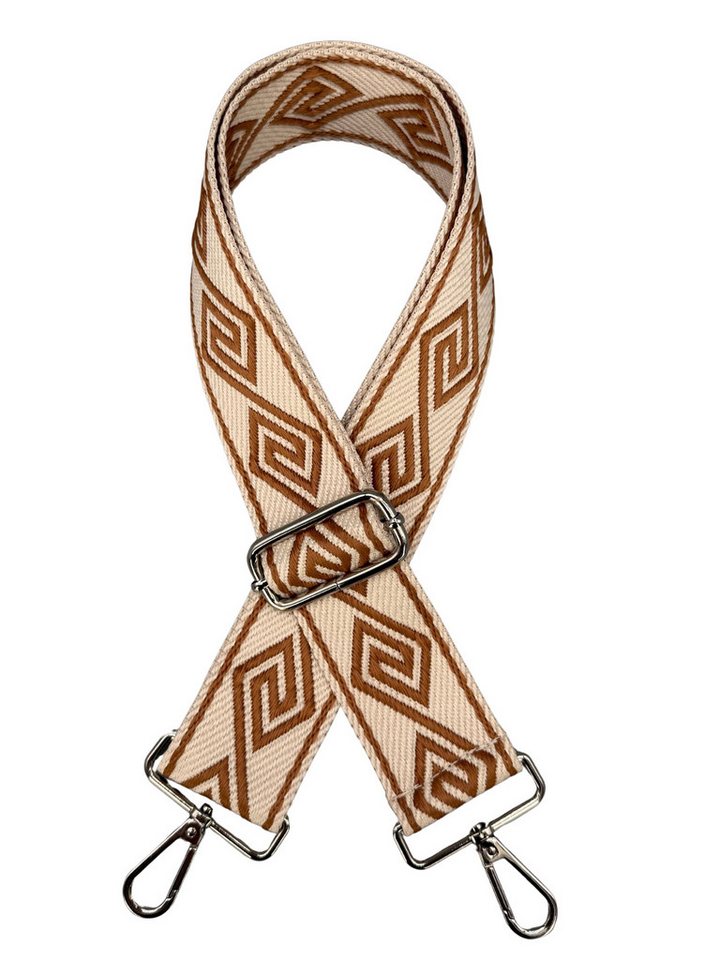 Adel Bags Schulterriemen Verstellbarer Taschenriemen mit Ethno-Muster (Blau/Creme) von Adel Bags