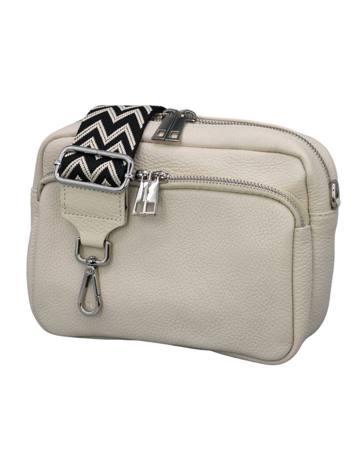 Adel Bags Schultertasche BELLA Umhängetasche für Damen, Schultertasche mit 2 Wechselriemen, echtes Leder, hergestellt in Italien von Adel Bags