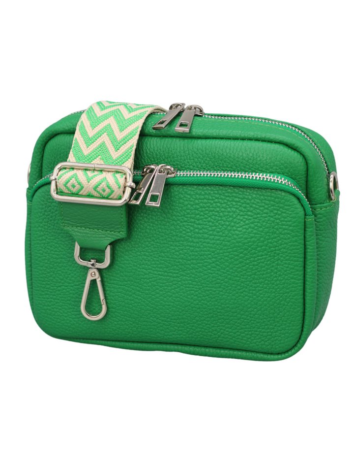 Adel Bags Schultertasche BELLA Umhängetasche für Damen, Schultertasche mit 2 Wechselriemen, echtes Leder, hergestellt in Italien von Adel Bags