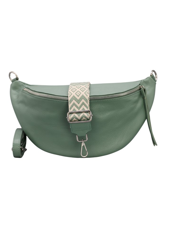 Adel Bags Schultertasche EMMA XL Umhängetasche Crossbody Bag Gürteltasche mit 2 Riemen, echtes Leder, hergestellt in Italien von Adel Bags