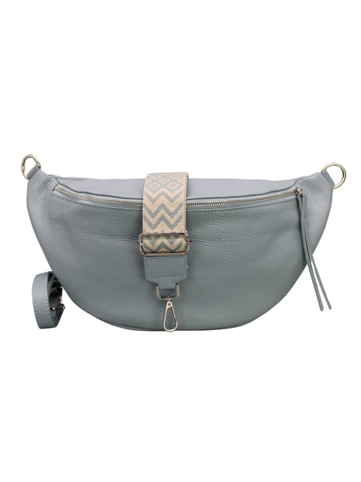 Adel Bags Schultertasche EMMA XL Umhängetasche Crossbody Bag Gürteltasche mit 2 Riemen, echtes Leder, hergestellt in Italien von Adel Bags