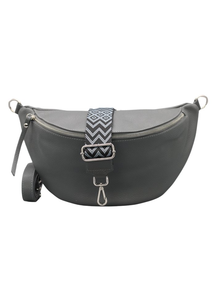 Adel Bags Schultertasche EMMA XL Umhängetasche Crossbody Bag Gürteltasche mit 2 Riemen, echtes Leder, hergestellt in Italien von Adel Bags