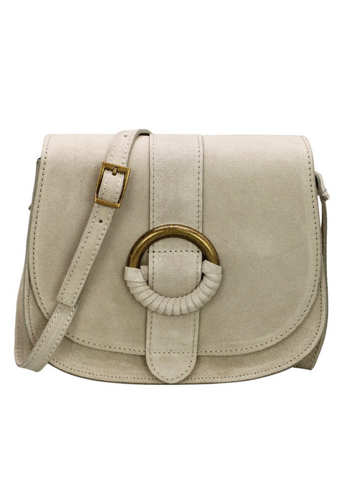 Adel Bags Schultertasche Ellen Echte Wildleder-Umhängetasche mit Magnetverschluss, Verdeckter Magnetverschluss + Reißverschluss von Adel Bags