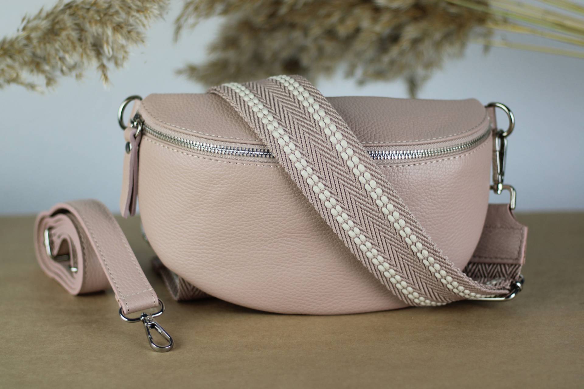 Rose Leder Bauchtasche Für Frauen Mit Extra Gemusterten Trägern, Schultertasche, Crossbody Tasche Verschiedenen Größen, Geschenk Sie von AdelLeather