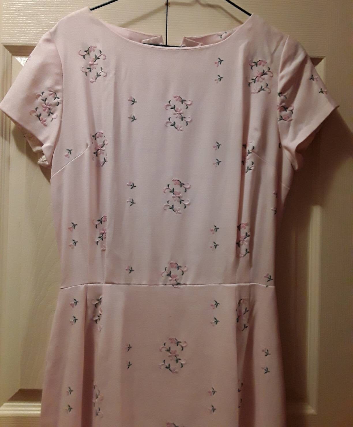 Frühlingszeit Rosa Leinen 1970Er Jahre Teekleid von AdelesVintageVariety