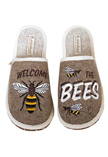 Adelheid Bees GO GREEN Filzpantoffel, Farbe:erdgrau, Größe:42/43 von Adelheid