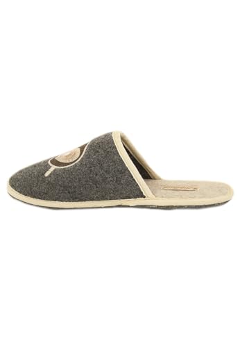 Adelheid Damen Erst mal Kaffee Filzpantoffel Pantoffeln, Grau (Mausgrau 940), 38/39 EU von Adelheid