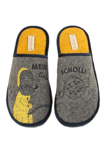 Adelheid Mein Lieber Scholli Filzpantoffel, Farbe:Silbergrau, Größe:38/39 von Adelheid