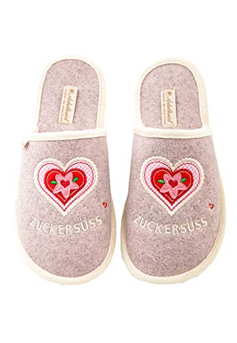 Adelheid Zuckersüss Filzpantoffel, Farbe:puderrosa, Größe:36/37 von Adelheid