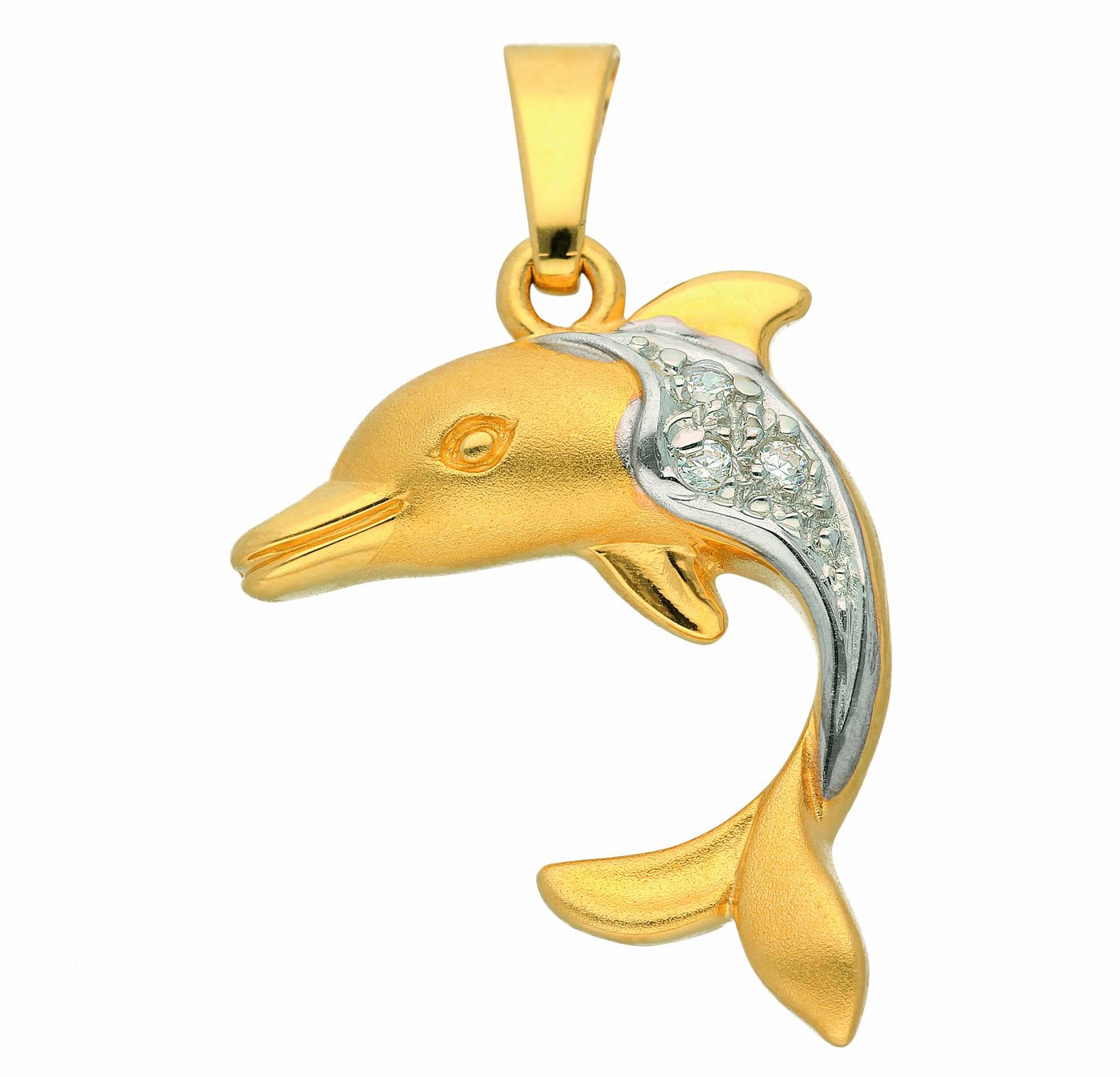 Adelia´s Kettenanhänger Damen Goldschmuck 333 Gold Anhänger Delphin mit Zirkonia, 333 Gold Goldschmuck für Damen von Adelia´s