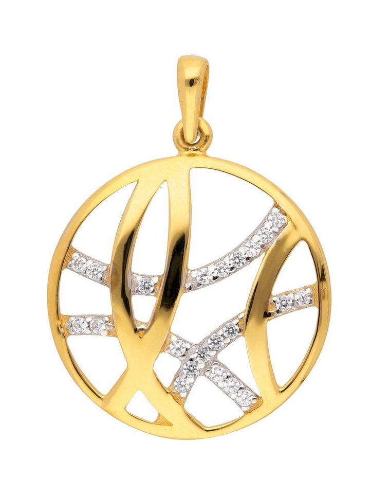 Adelia´s Kettenanhänger 333 Gold Anhänger mit Zirkonia, mit Zirkonia Goldschmuck für Damen von Adelia´s