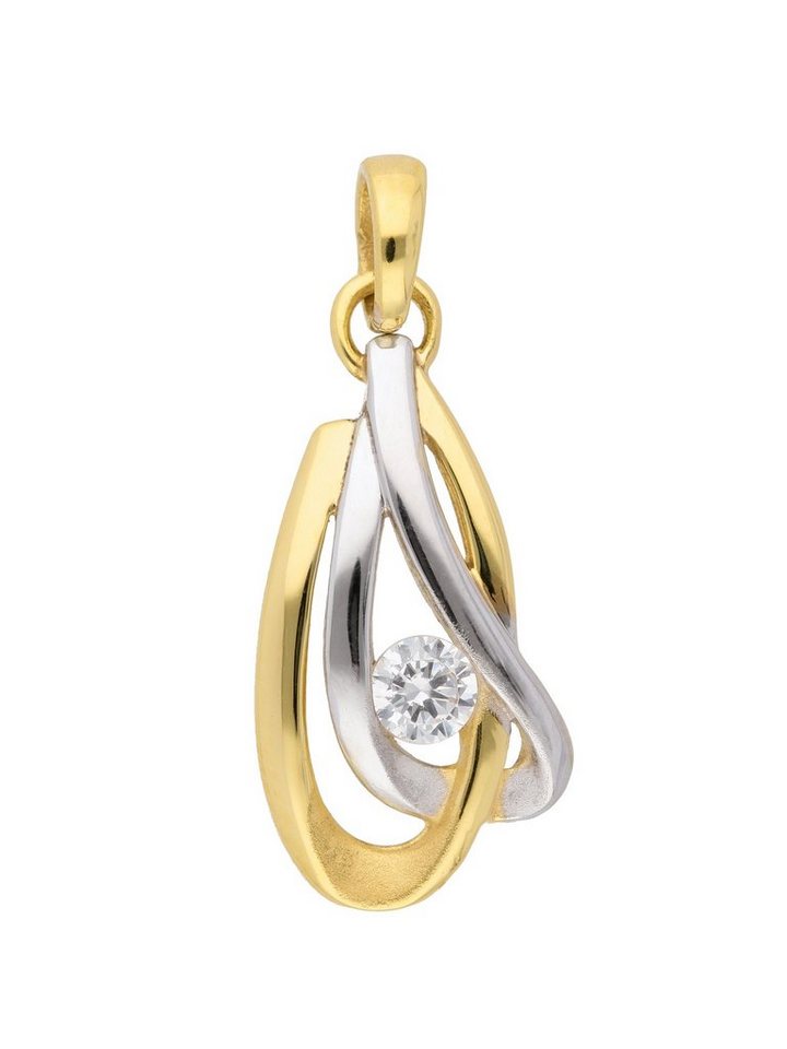 Adelia´s Kettenanhänger 333 Gold Anhänger mit Zirkonia, mit Zirkonia Goldschmuck für Damen von Adelia´s