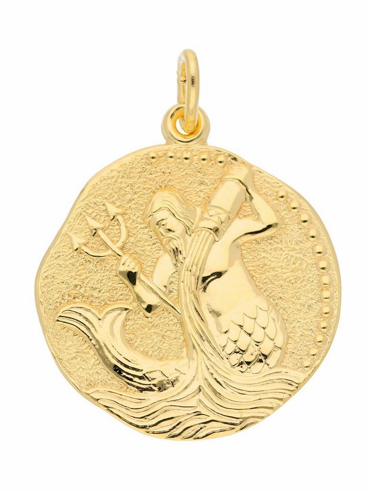 Adelia´s Kettenanhänger 333 Gold Sternzeichen Anhänger Wassermann Ø 18,2 mm, Goldschmuck für Damen & Herren von Adelia´s