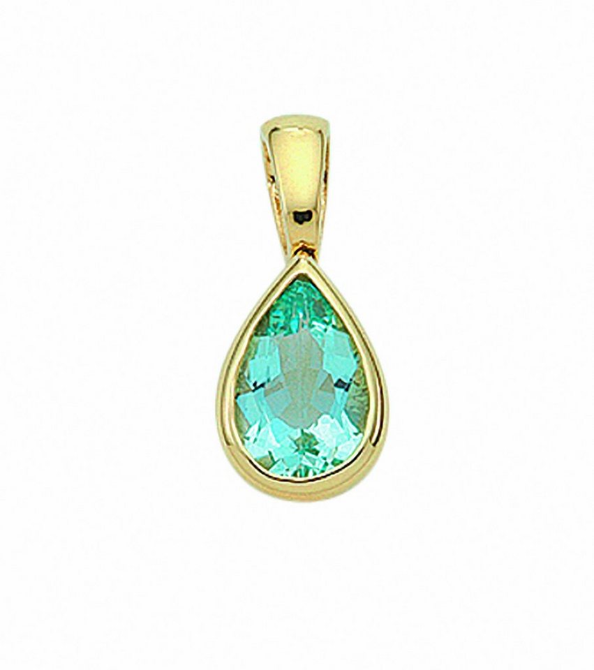 Adelia´s Kettenanhänger Damen Goldschmuck 585 Gold Anhänger mit Aquamarin, 585 Gold Goldschmuck für Damen von Adelia´s