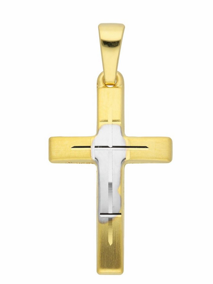 Adelia´s Kettenanhänger 585 Gold Kreuz Anhänger, Goldschmuck für Damen & Herren von Adelia´s