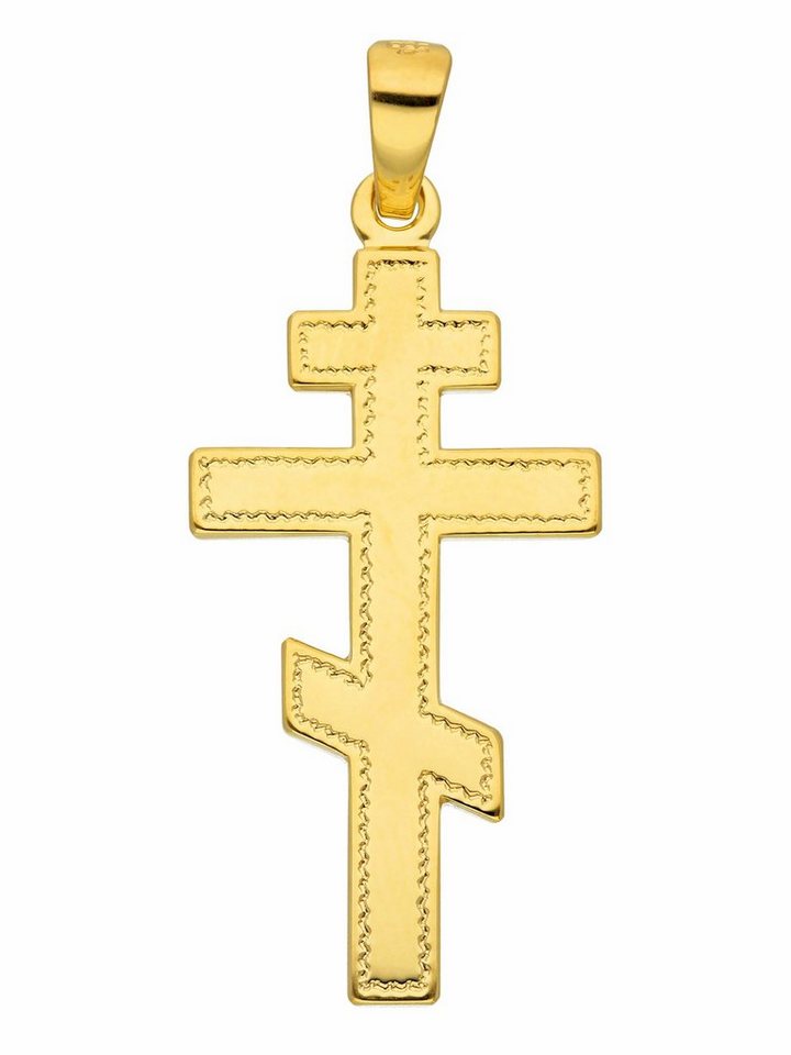 Adelia´s Kettenanhänger 585 Gold Kreuz Anhänger, Goldschmuck für Damen & Herren von Adelia´s