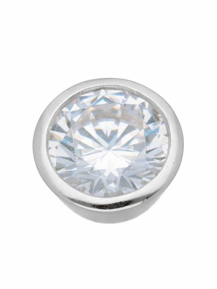 Adelia´s Kettenanhänger 925 Silber Anhänger mit Zirkonia Ø 10,2 mm, mit Zirkonia Silberschmuck für Damen von Adelia´s