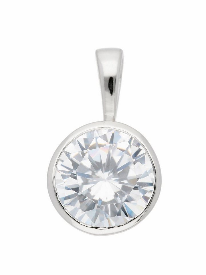 Adelia´s Kettenanhänger 925 Silber Anhänger mit Zirkonia Ø 7,9 mm, mit Zirkonia Silberschmuck für Damen von Adelia´s