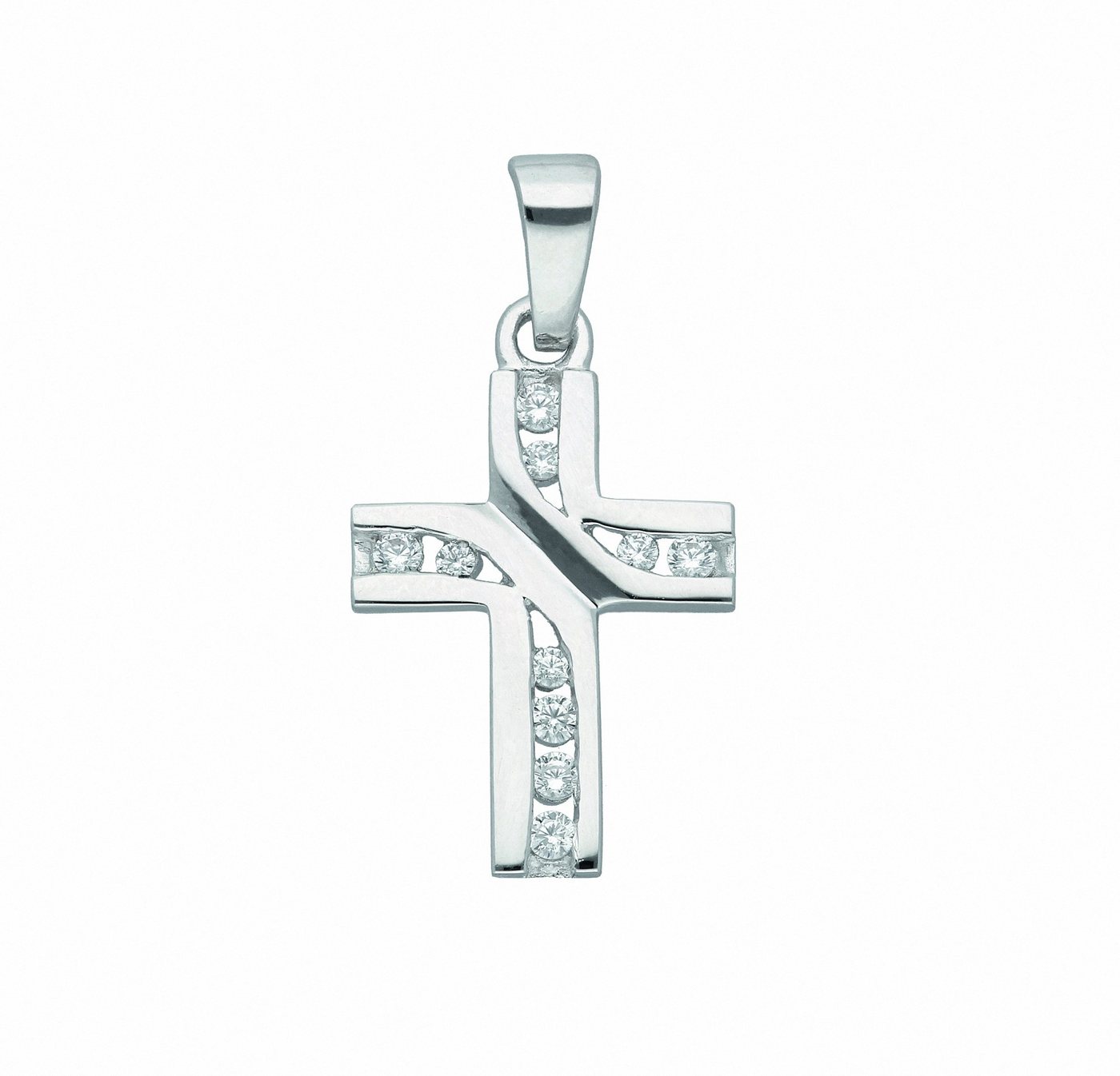 Adelia´s Kettenanhänger 925 Silber Kreuz Anhänger mit Zirkonia, mit Zirkonia Silberschmuck für Damen & Herren von Adelia´s