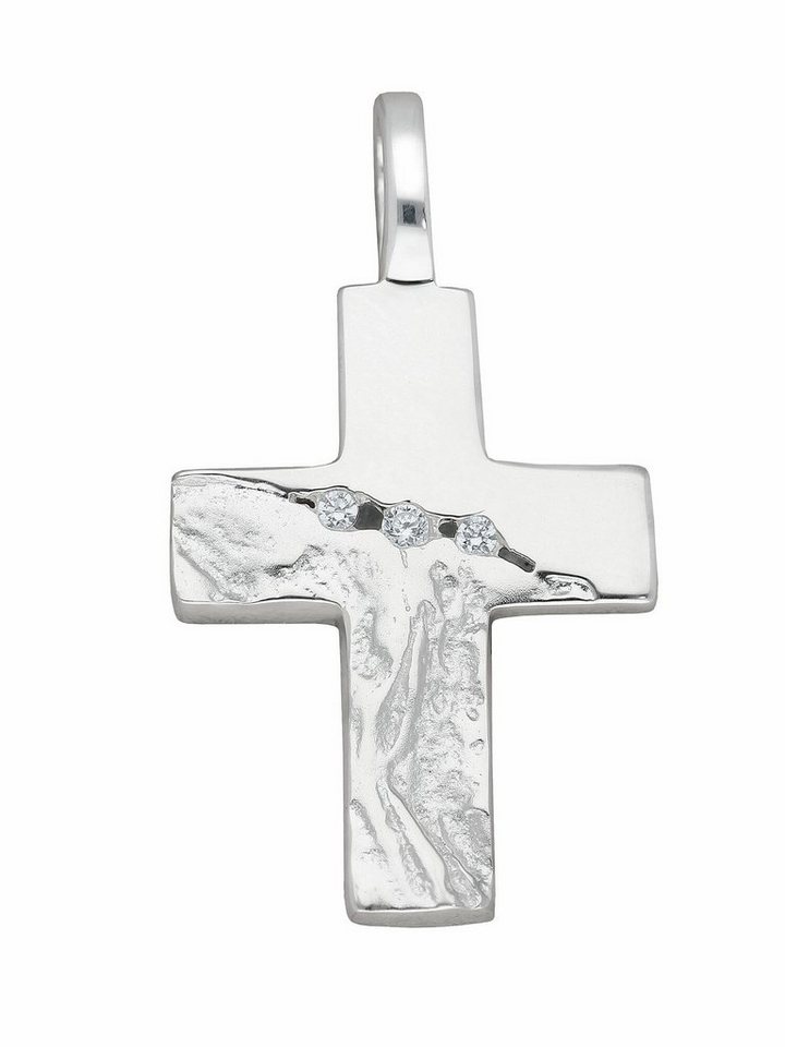 Adelia´s Kettenanhänger 925 Silber Kreuz Anhänger mit Zirkonia, mit Zirkonia Silberschmuck für Damen & Herren von Adelia´s