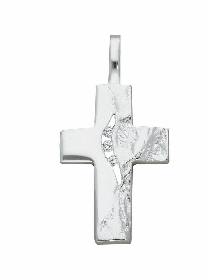 Adelia´s Kettenanhänger 925 Silber Kreuz Anhänger mit Zirkonia, mit Zirkonia Silberschmuck für Damen & Herren von Adelia´s