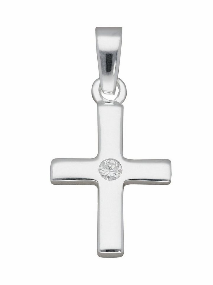 Adelia´s Kettenanhänger 925 Silber Kreuz Anhänger mit Zirkonia, mit Zirkonia Silberschmuck für Damen & Herren von Adelia´s